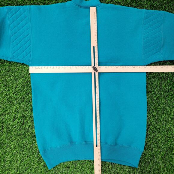 Vintage 90s MOD LEE Sweatshirt Women Large 20x26 Blue Henley - Picture 4 of 16